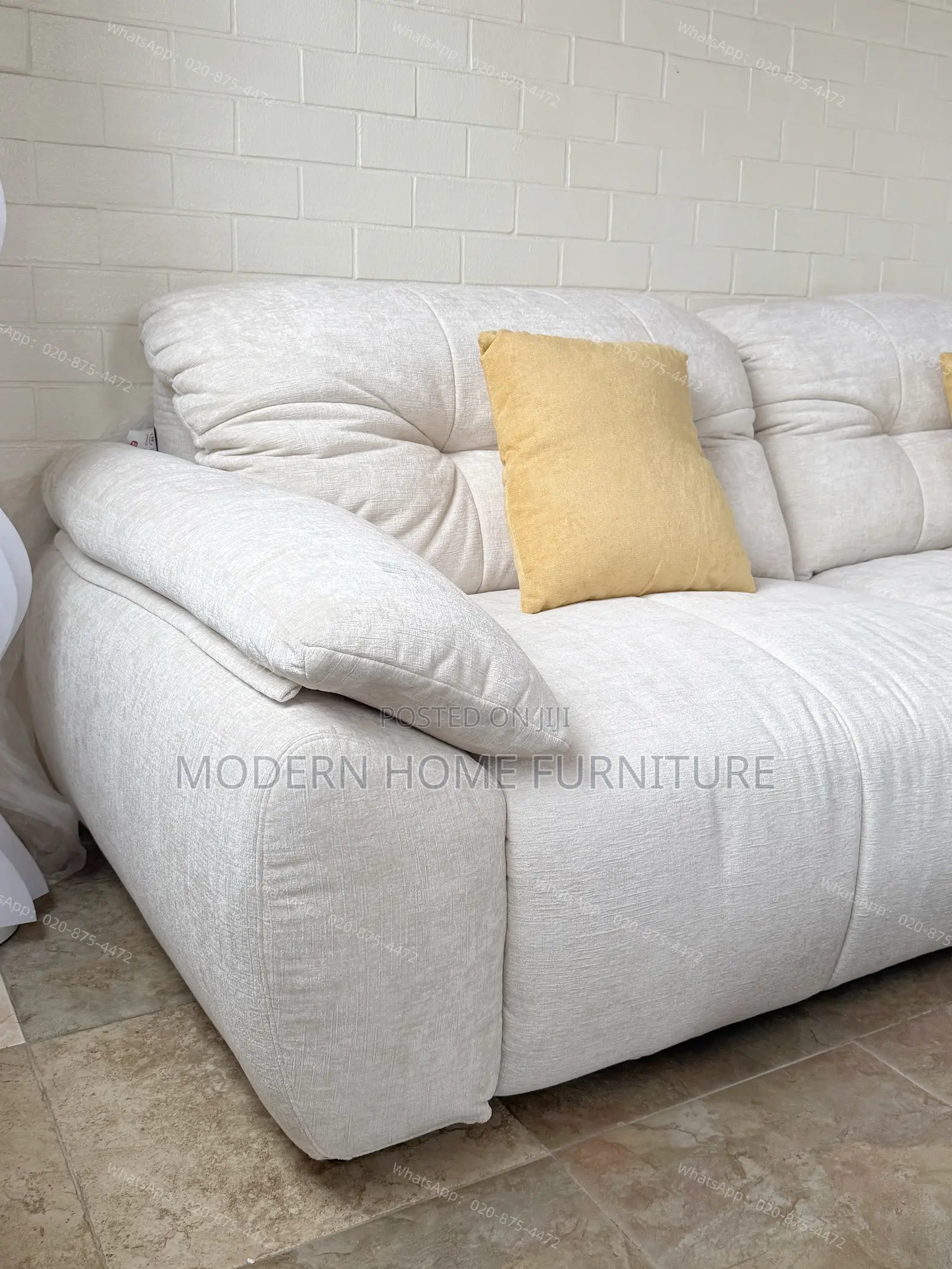 Premium White Fabric Sofa | Imported | Elegant Super Comfortable