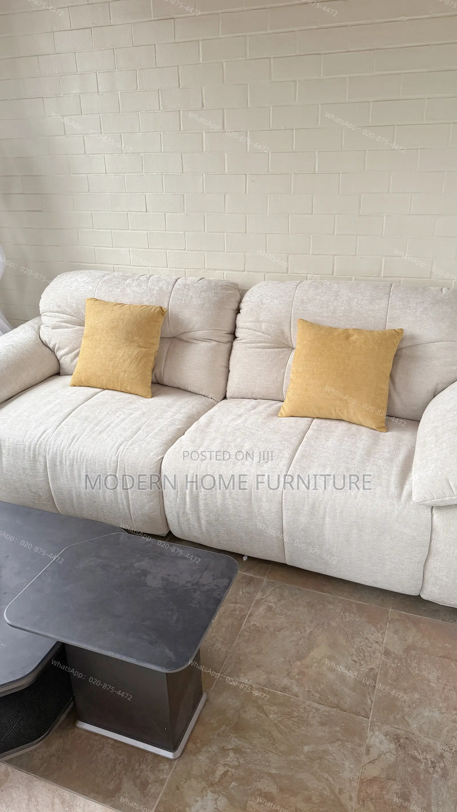 Premium White Fabric Sofa | Imported | Elegant Super Comfortable