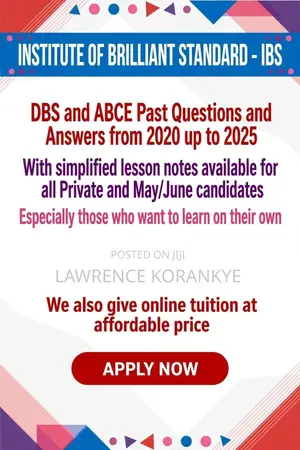 DBS Abce Past Questions and Answers for Private May/June Candidate