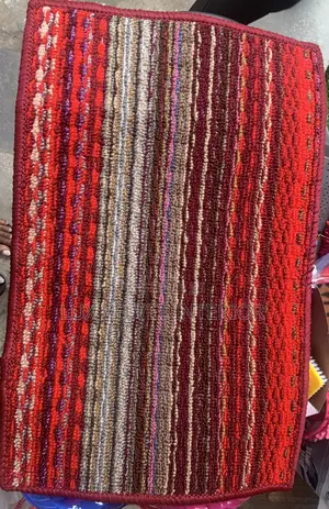 Quality Thick Striped Door Mat - Red Multicolor