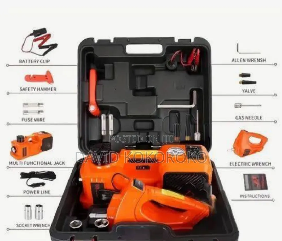 Electric Car Jack Set With Air Compressor and More