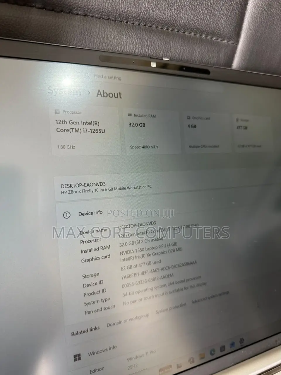 Laptop HP ZBook Fury 16 G9 32GB Intel Core i7 SSD 512GB