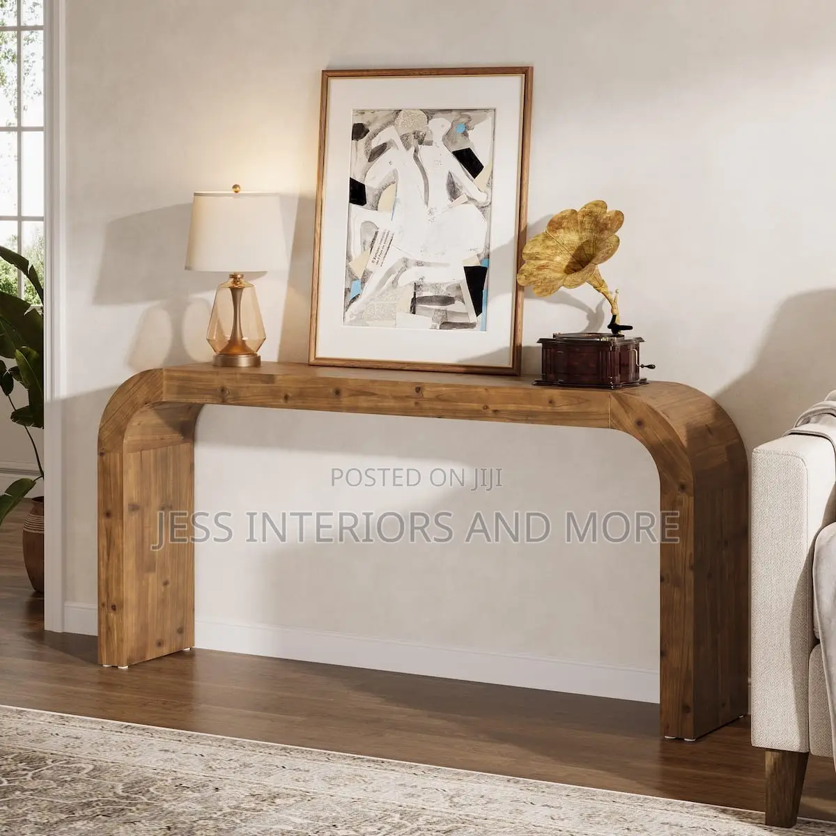 Console Table (Solid Wood Console Table, 70.87-Inch)