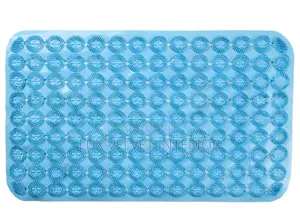 Blue Anti-Slip Rubber Bathroom Mat - Non Slip Shower Mat With Suction