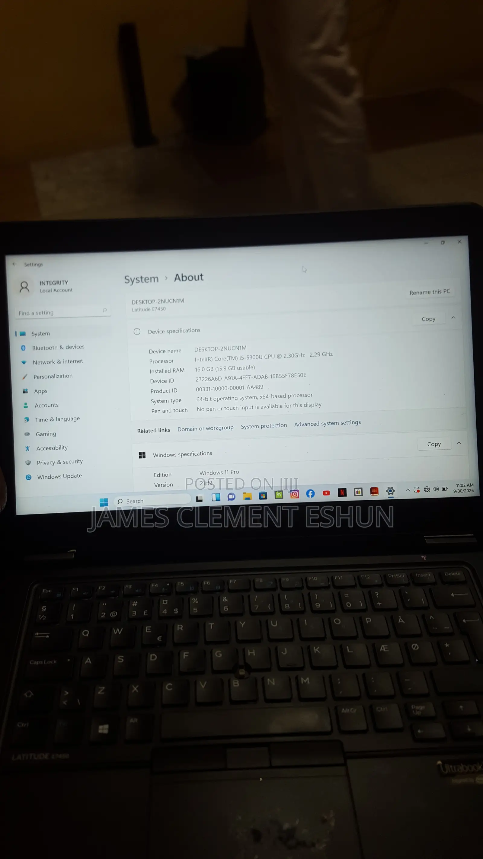 Laptop Dell Latitude E7450 16GB Intel Core i5 SSD 256GB