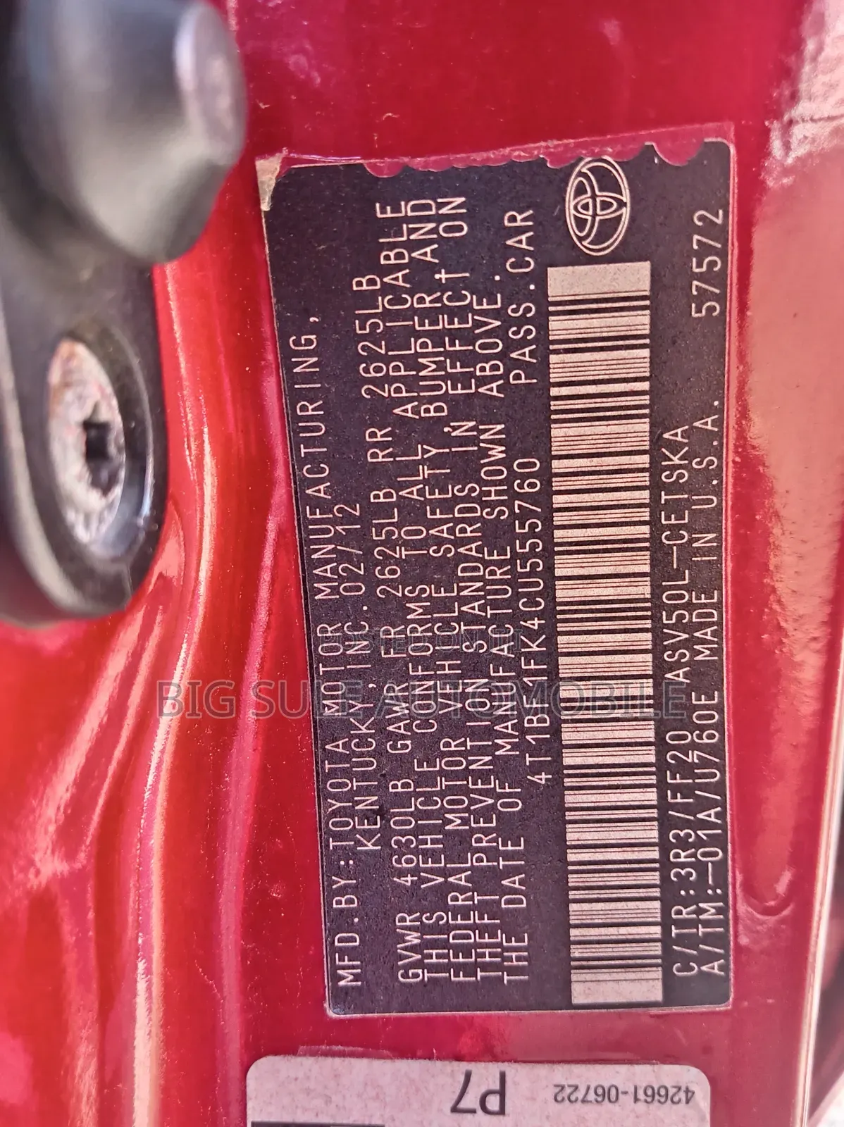 Toyota Camry SE 4dr Sedan (2.5L 4cyl 6A) 2012 Red