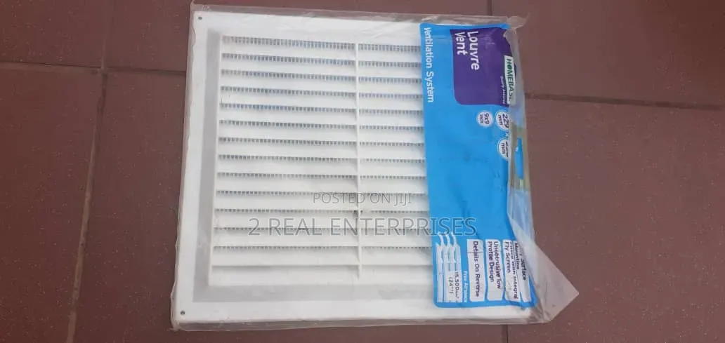 Plastic Louvre Air Vent Grill 9" X 9" (229mm X 229mm) With Fly Screen