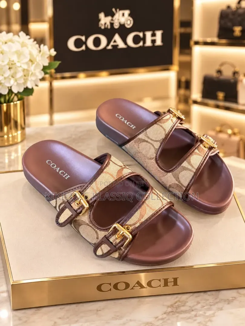 Coach Double Buckle Slides