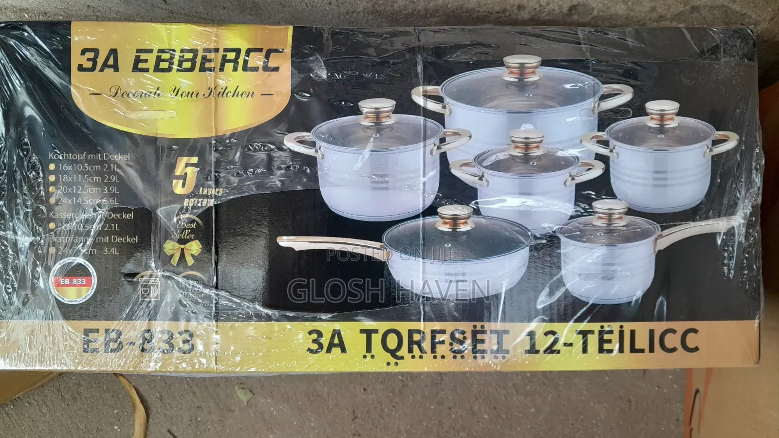12pcs Stainless Steel Cookware Set