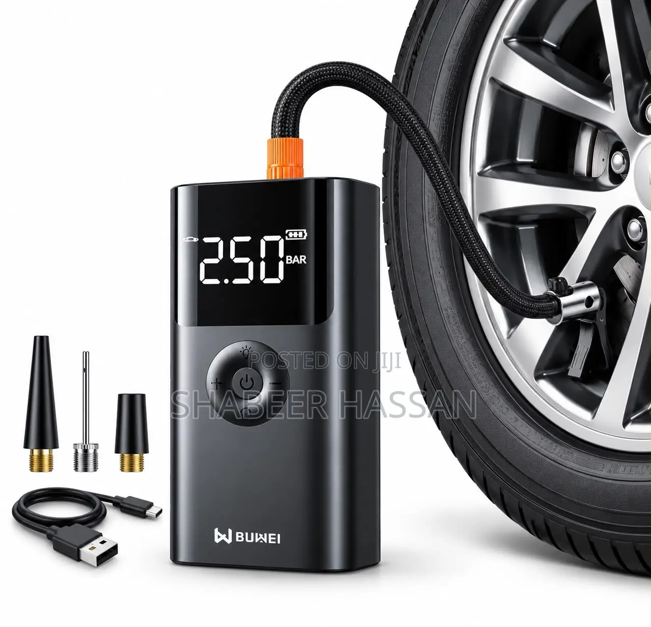 Portable Emergency Vehicle Jump Starter and Tire Inflator