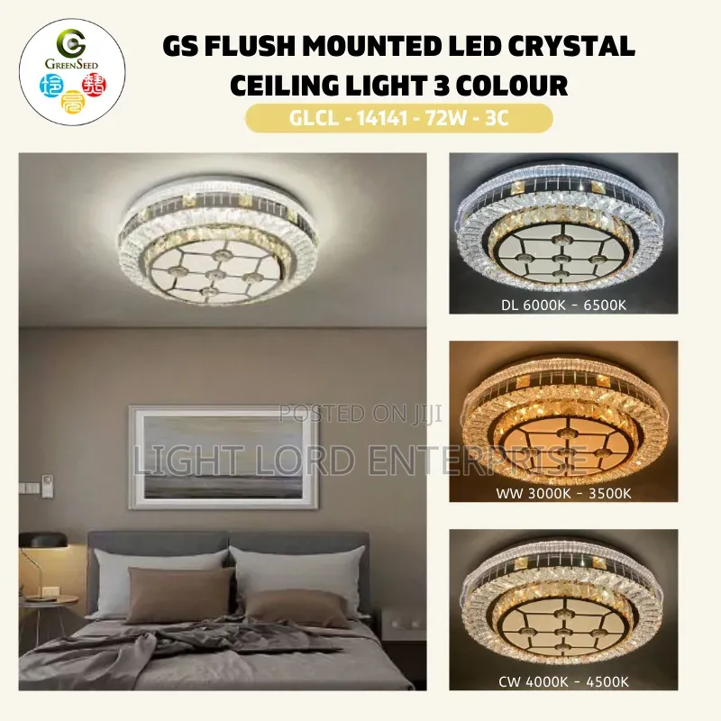Flush Mounted Crystal Ceiling Light