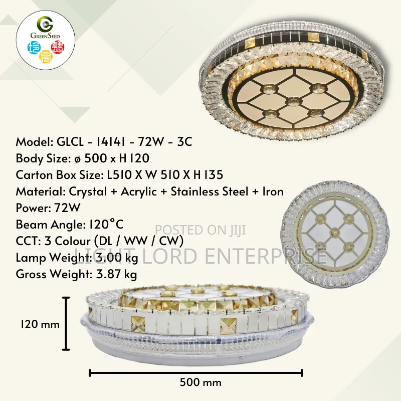 Flush Mounted Crystal Ceiling Light