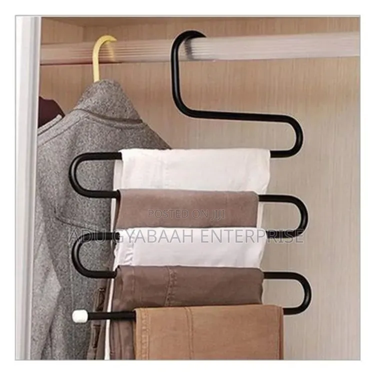 S-Type Multi-Layer Metal Hanger for Trousers, Scarves Ties