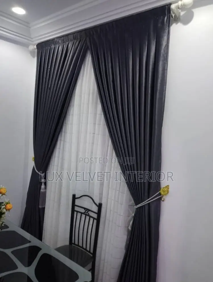 Quality Velvet Window Curtains With Sheer Inner