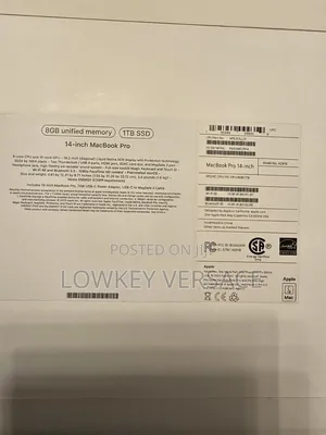 New Laptop Apple MacBook Pro 2024 M3 8GB Apple M3 SSD 512GB