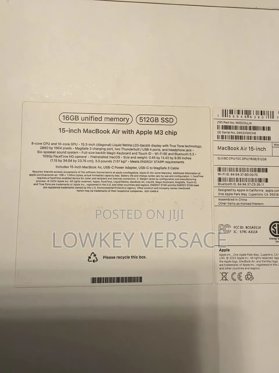 New Laptop Apple MacBook Pro 2024 M3 8GB Apple M3 SSD 512GB