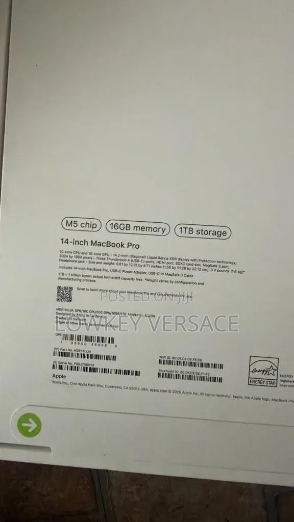 New Laptop Apple MacBook Pro 2023 M3 8GB Apple M3 SSD 1T