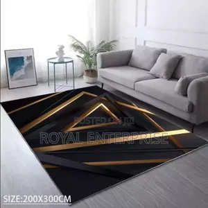 Modern Printed Area Rug Gel Foam Backing Anti Slip