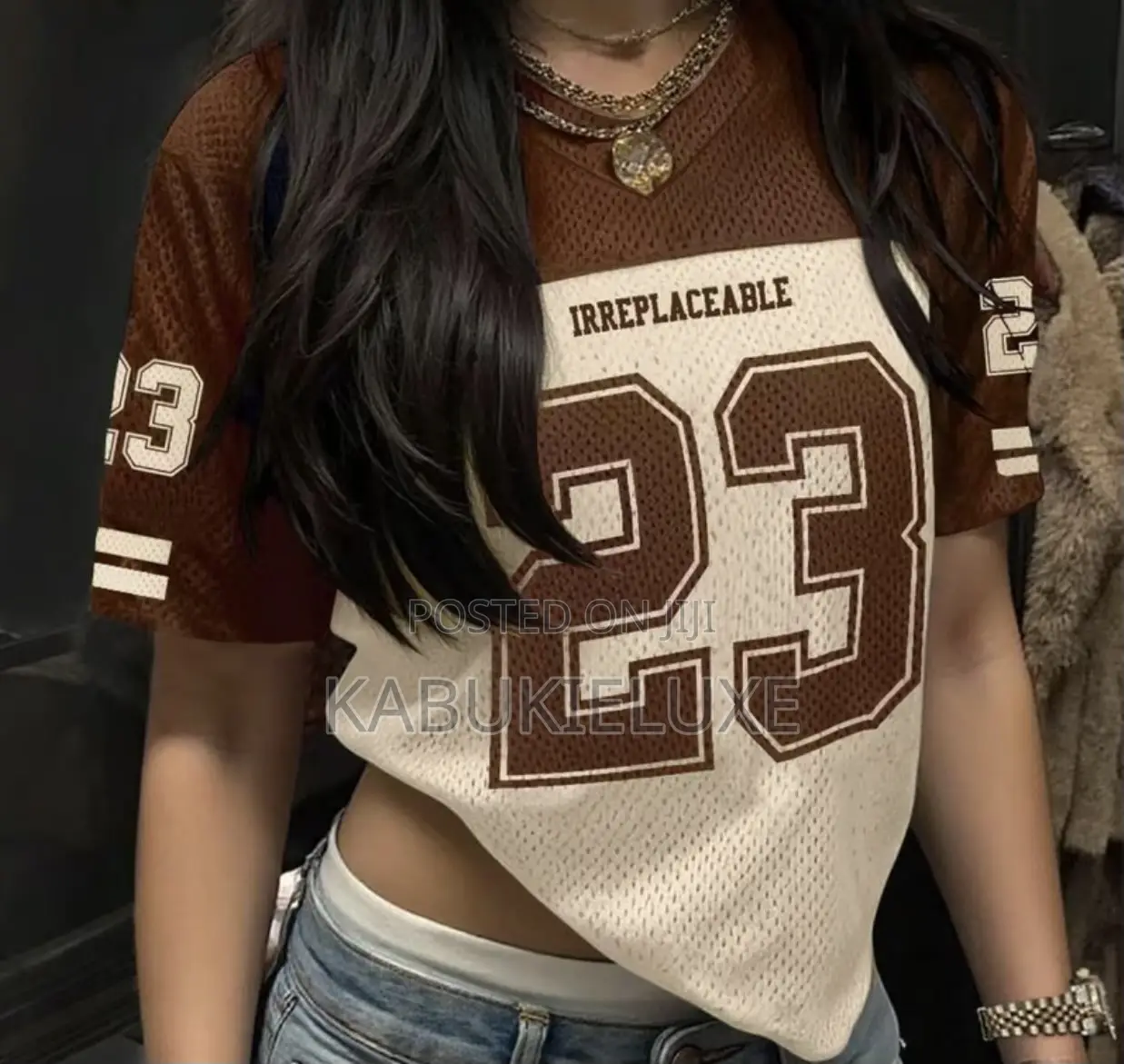 36 Strong Mesh Oversized Jersey Top
