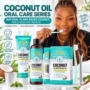 Coconut Oil Bottle Sachet Mouthwash | Toothpaste | Scrapper | Brush