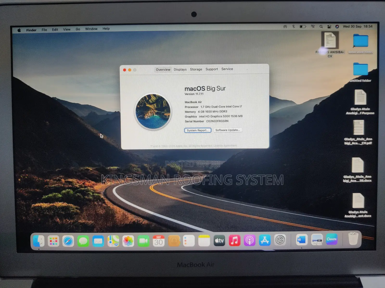 Laptop Apple MacBook Air 4GB Intel Core i7 SSD 128GB
