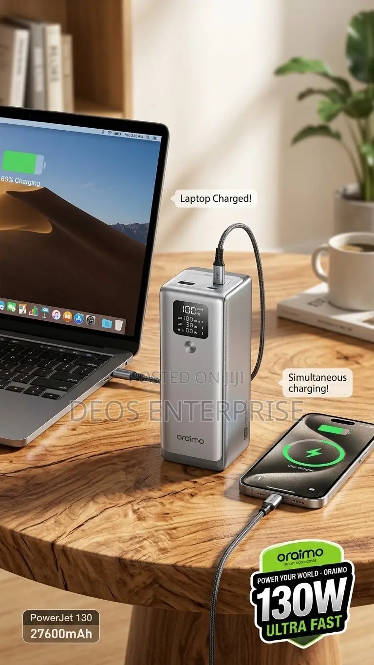 Oraimo 130W High-Speed Power Bank (For Charging Laptops Phones)