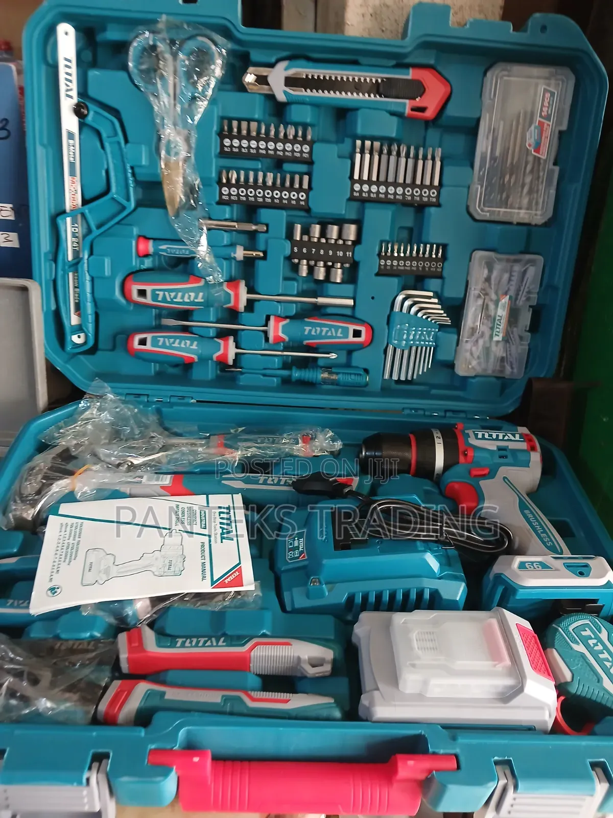 166 PCS Total Tools Set/Cordless Drilling Machine