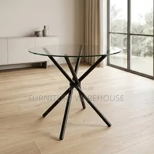 Home Centre Trixia 4-Seater Glass Top Dining Table I