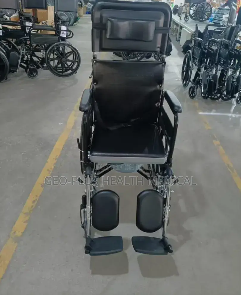 Commode Wheelchair With Back Rest (Long Back)