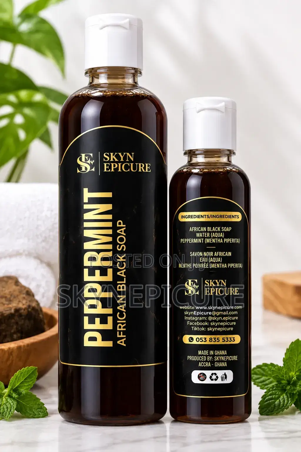 Peppermint African Black Soap