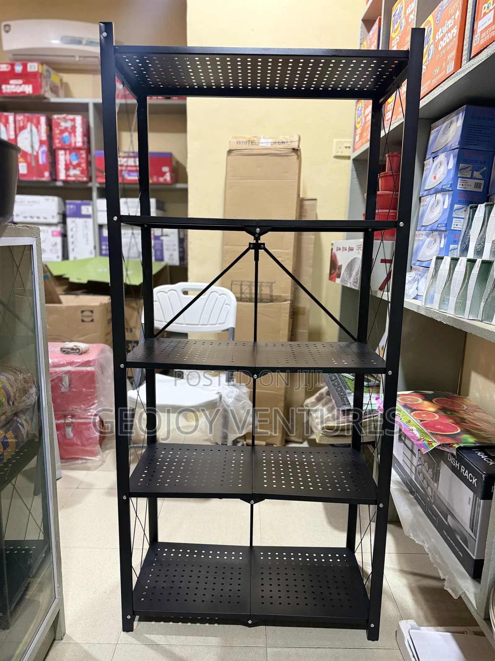 5-Tier Foldable Metal Storage Rack