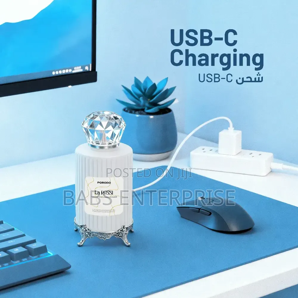 Porodo Lifestyle 120 ML Aroma Diffuser With Diamond Head – White
