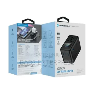 Powerology VoltVoya Travel Adapter With PD 100W TFT Display Type-C X4