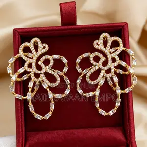 Crystal Zircon Gold Shiny Ear Jewel