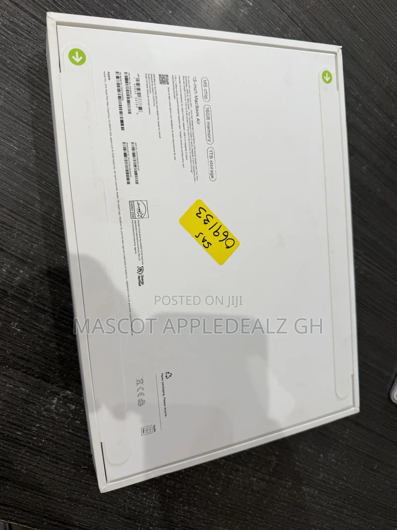 New Laptop Apple MacBook Air 2026 M5 16GB Apple M5 SSD 1T