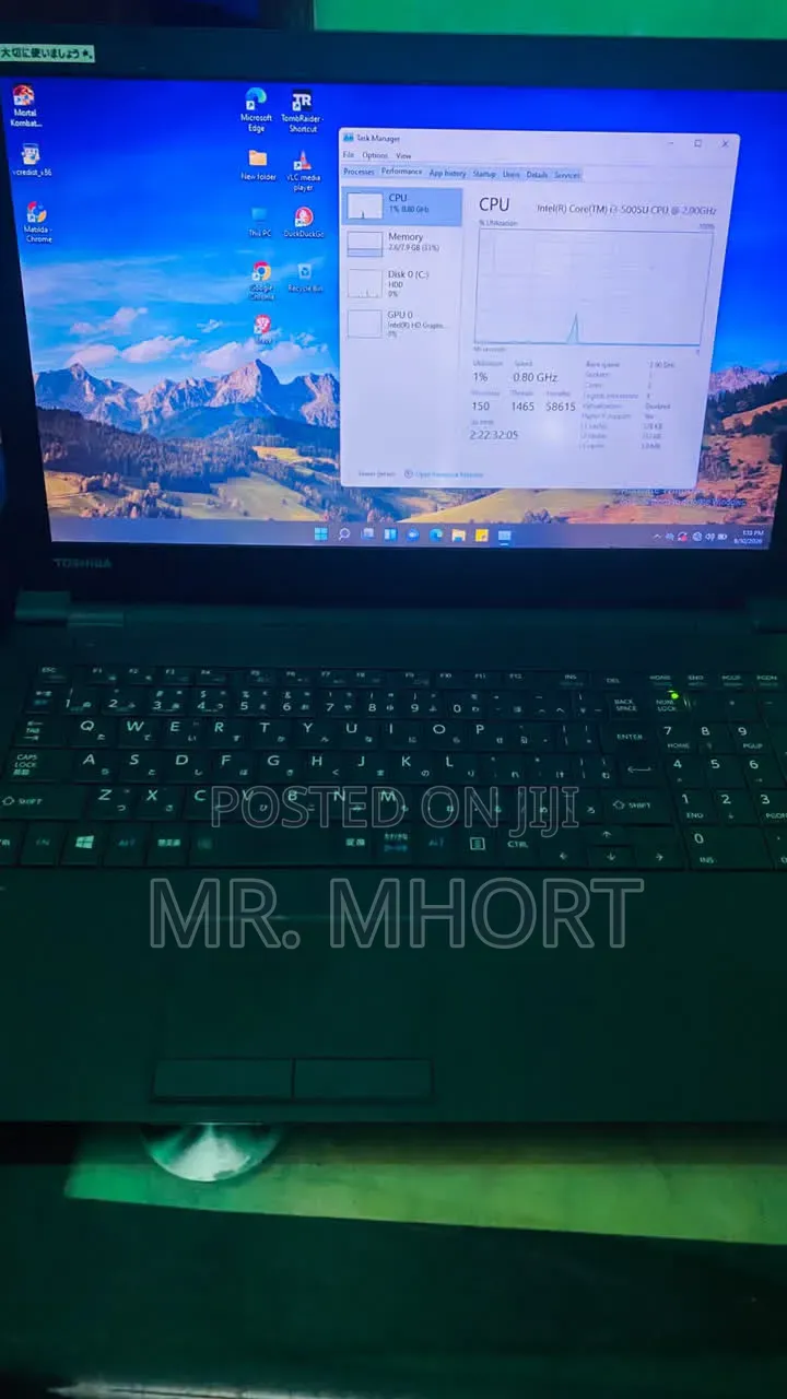 Laptop Toshiba 8GB Intel Core i3 HDD 500GB