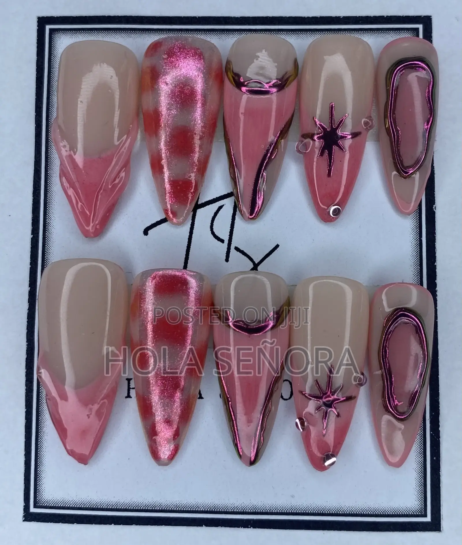 Handmade Pink Chrome Press-on Nails