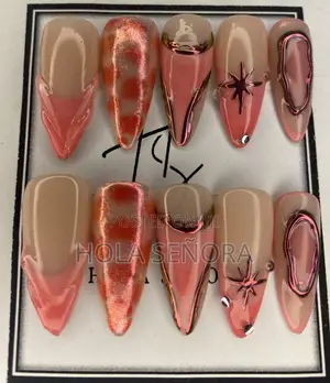 Handmade Pink Chrome Press-on Nails