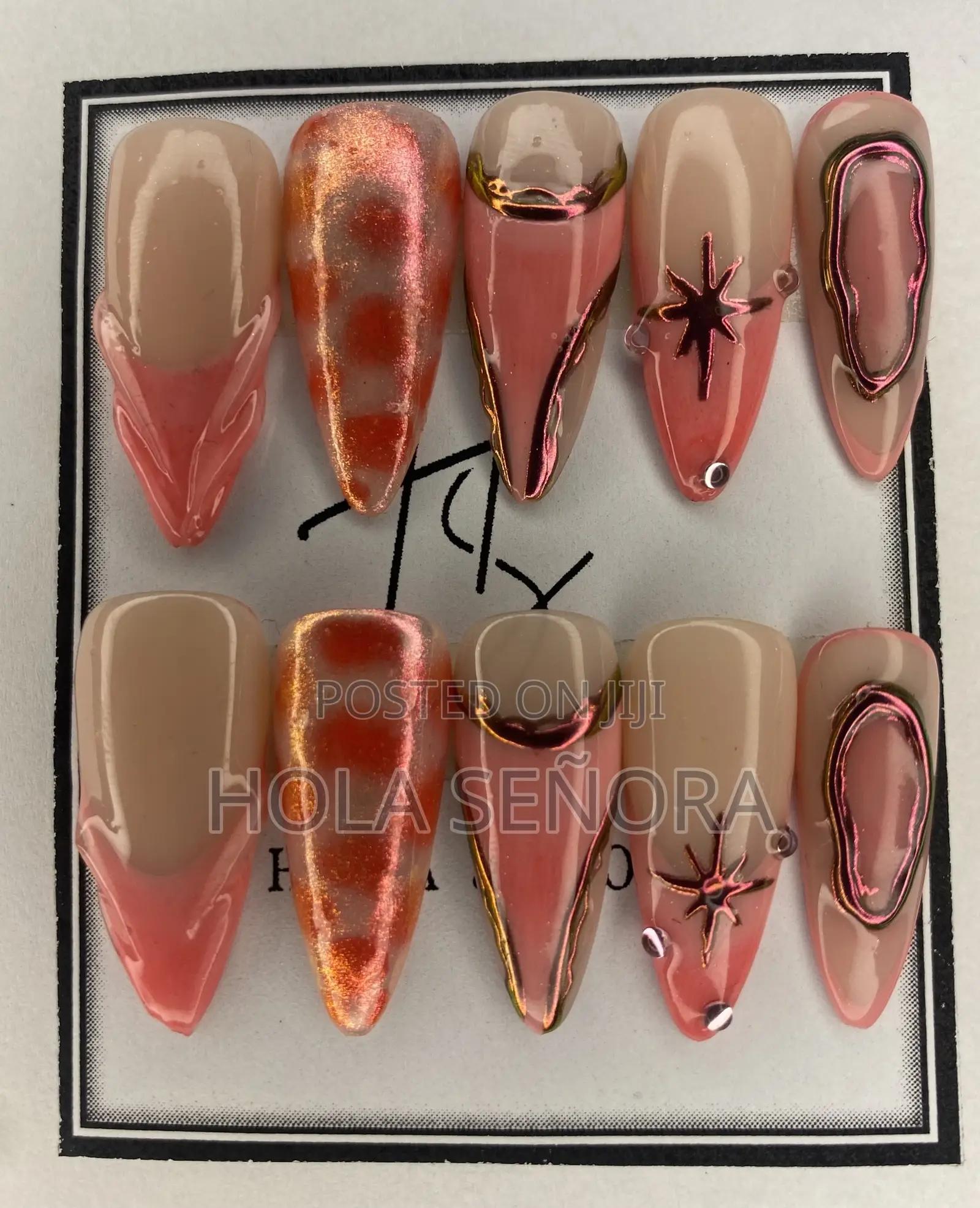 Handmade Pink Chrome Press-on Nails