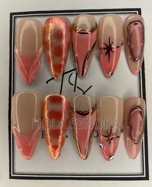 Handmade Pink Chrome Press-on Nails