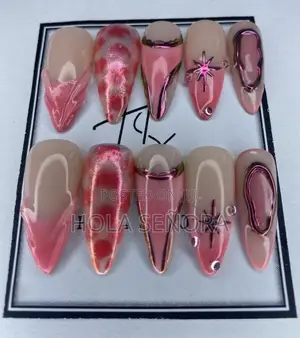 Handmade Pink Chrome Press-on Nails
