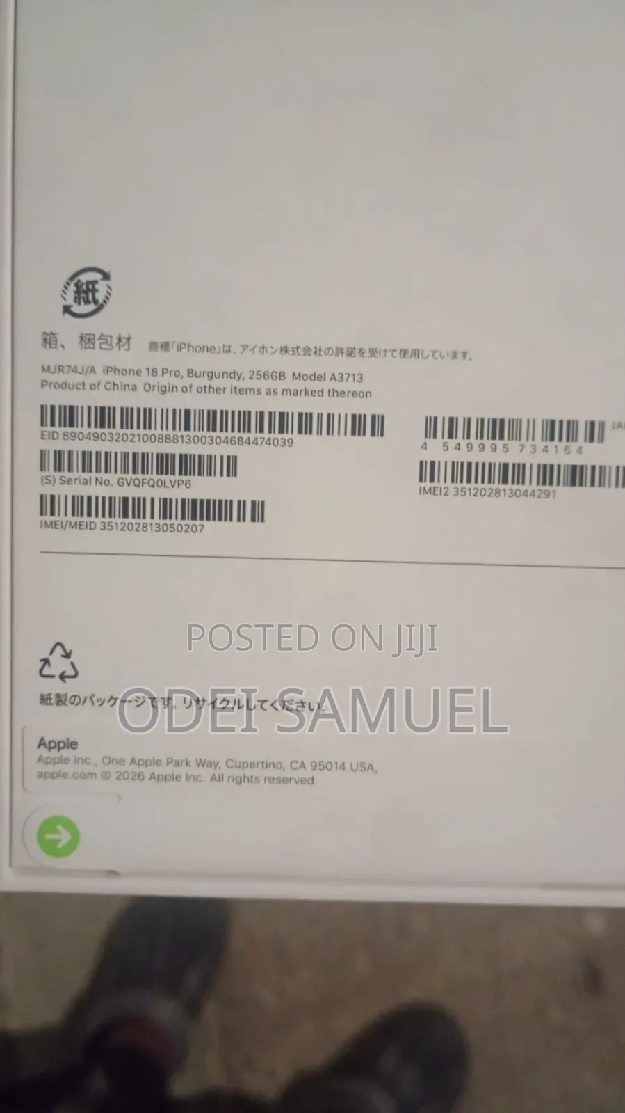 New Apple iPhone 18 Pro 256 GB