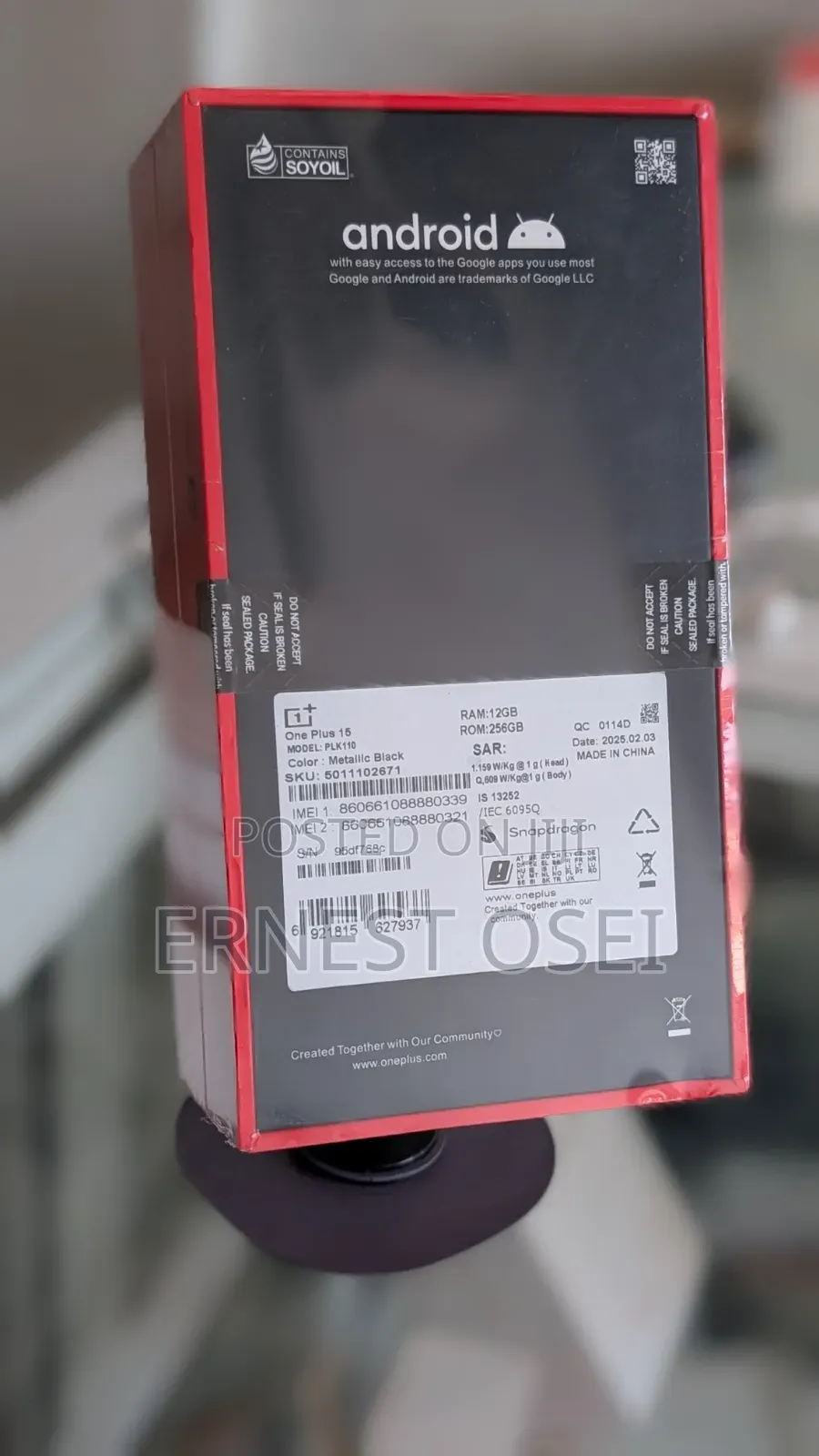New OnePlus 15 256 GB Black