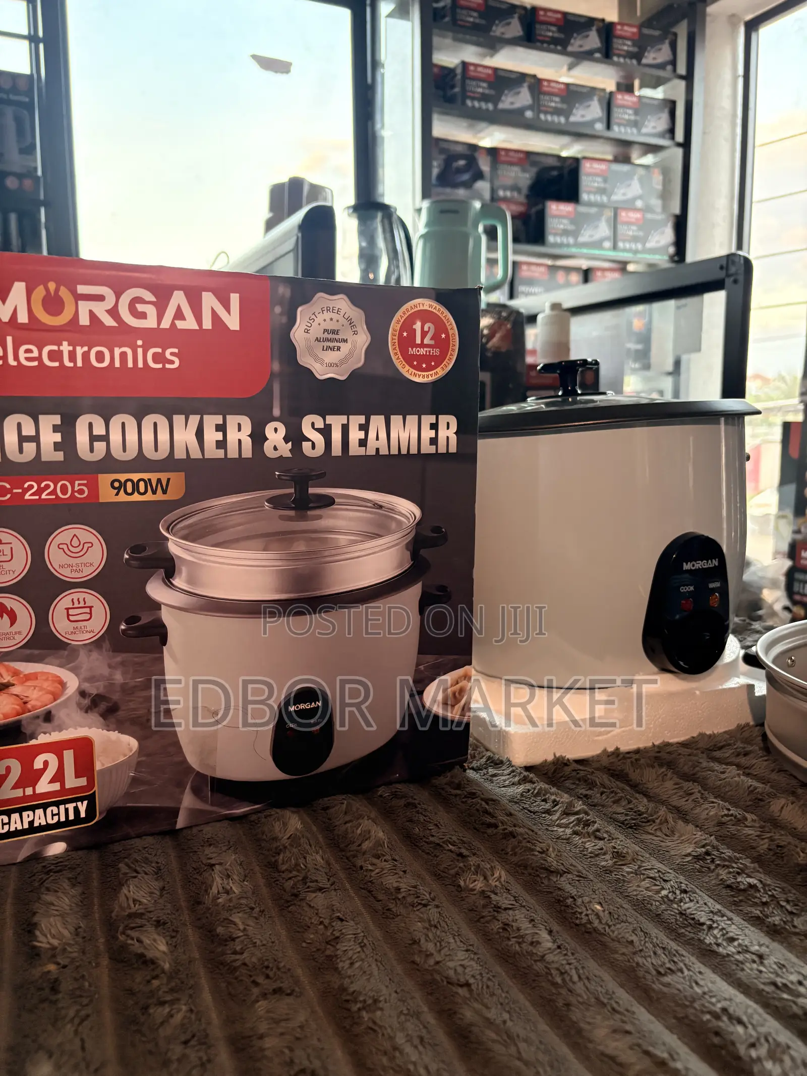 Morgan 2.2L Rice Cooker & Steamer RC-2205 900W