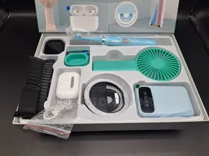 12-in-1 Smart Watch Combo Set - Airpod, Fan, Power Bank, Brush - BLUE