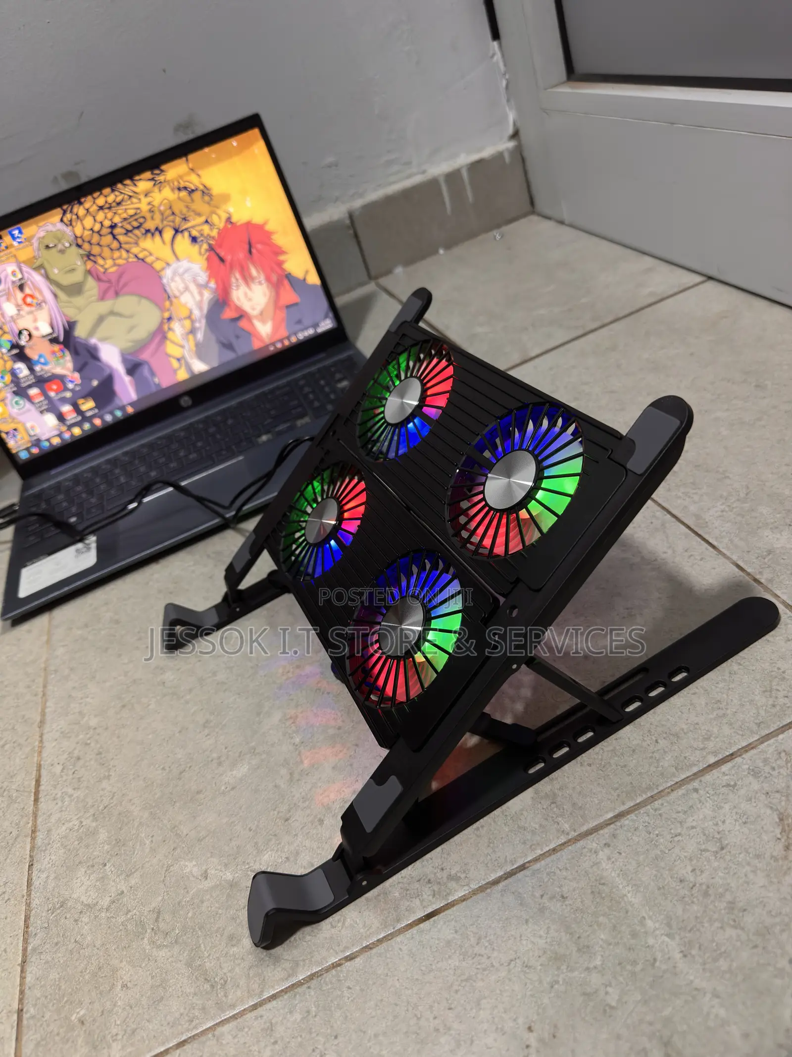 Folding Laptop Stand With Four RGB Radiator Fan