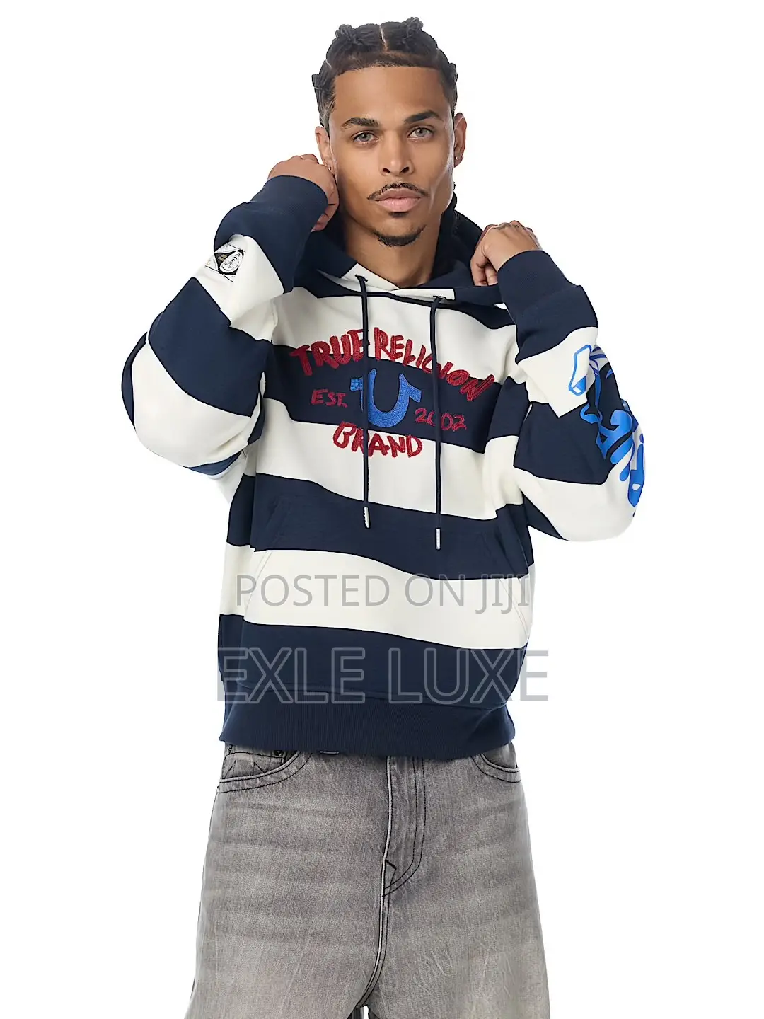 Black White Los Angeles Heaven Striped Hoodie
