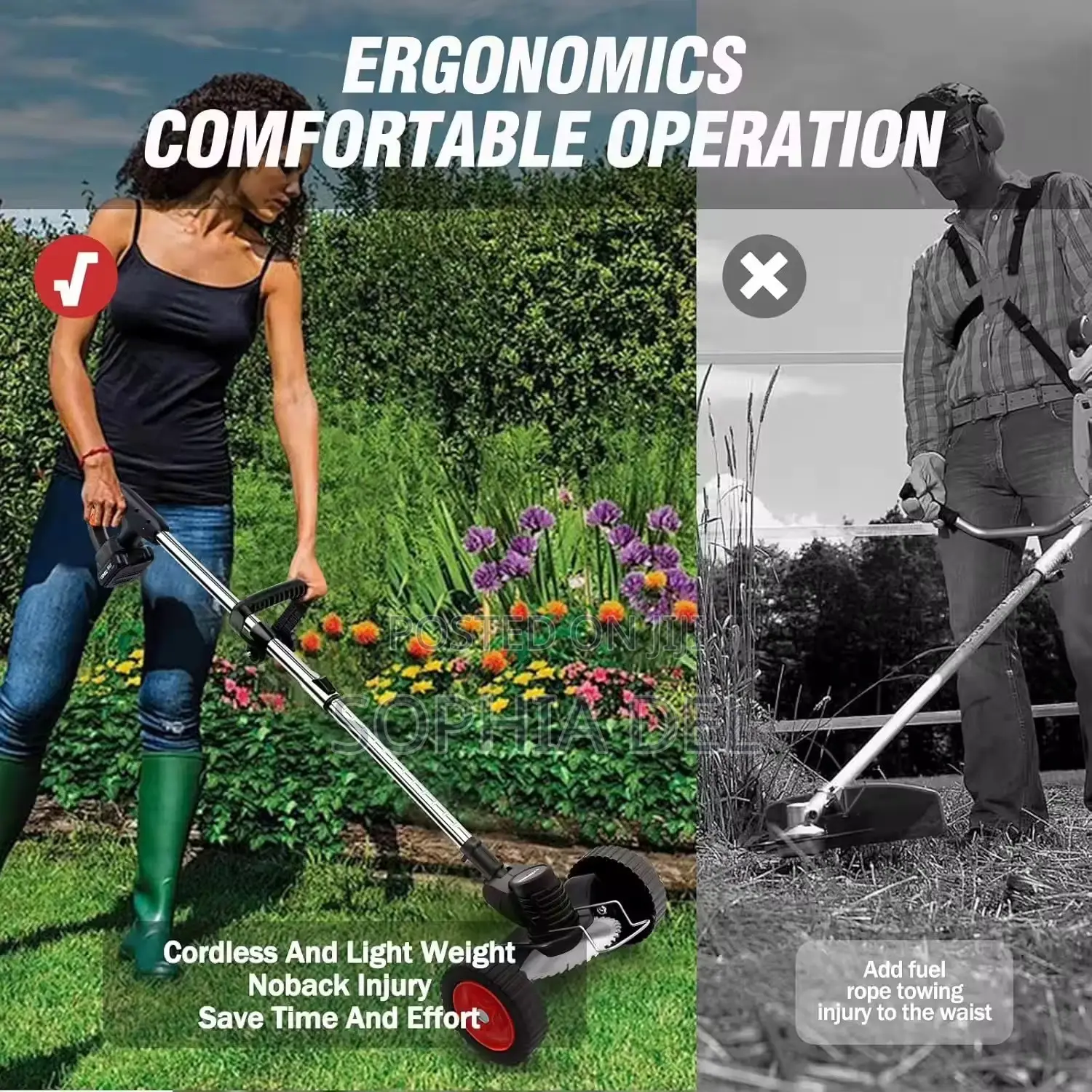 2-Battery Cordless Grass Cutter | Lawn Mower