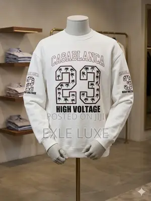 White “Casablanca High Voltage 23” Crew-Neck Sweatshirt