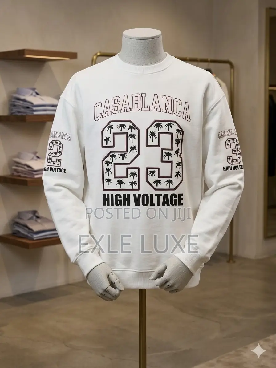 White “Casablanca High Voltage 23” Crew-Neck Sweatshirt